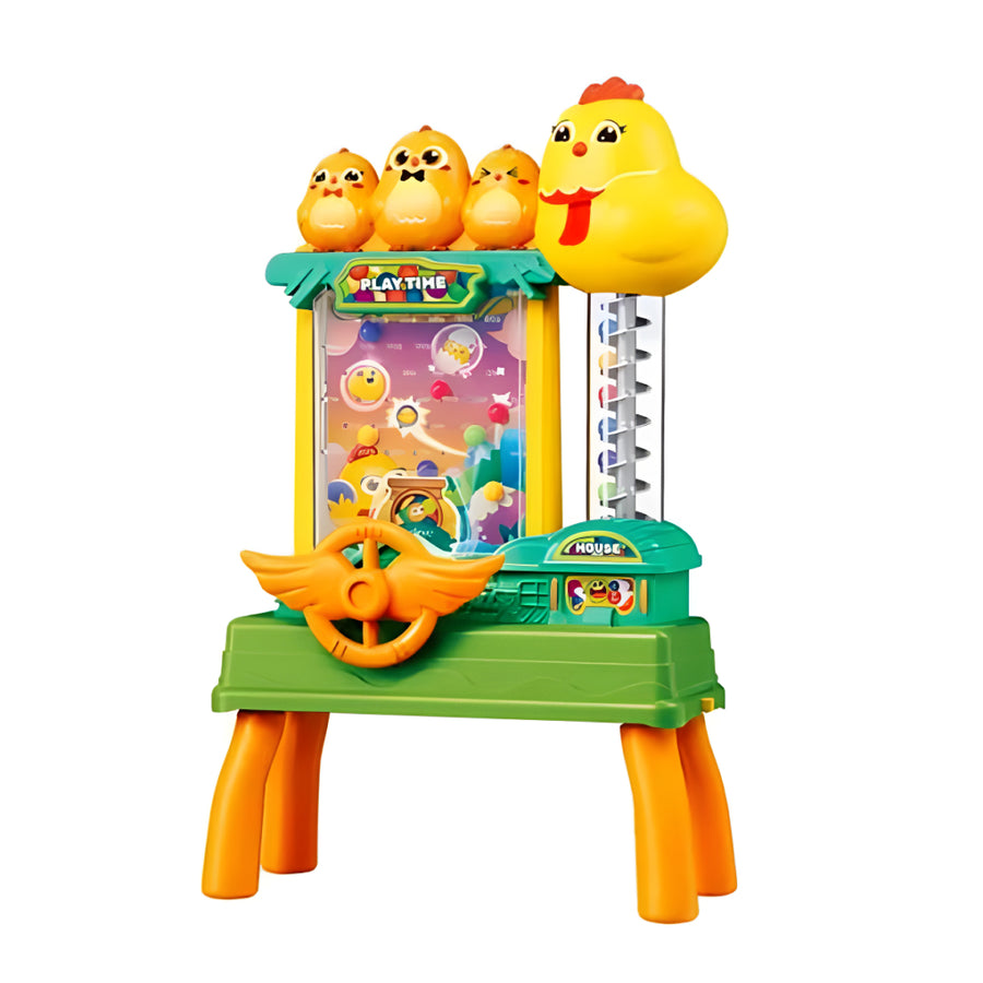 Electric Catch Ball Game Machine for Kids – Interactive Tabletop Reaction Toy with Rotating Chicken & Spin Catch Wheel (1 Pc, Random Color)