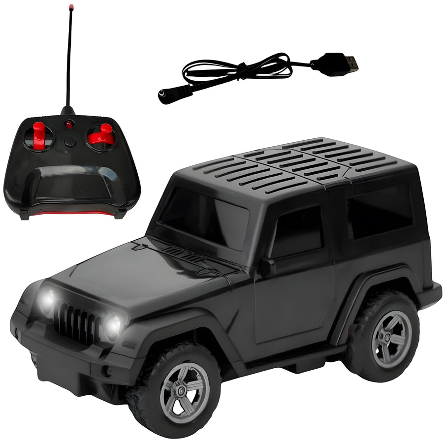 Thar-Style Rechargeable Remote Control Car for Kids – Musical RC SUV Toy with "Main Nikla Gaddi Leke" Song & USB Charger (Assorted Colors)