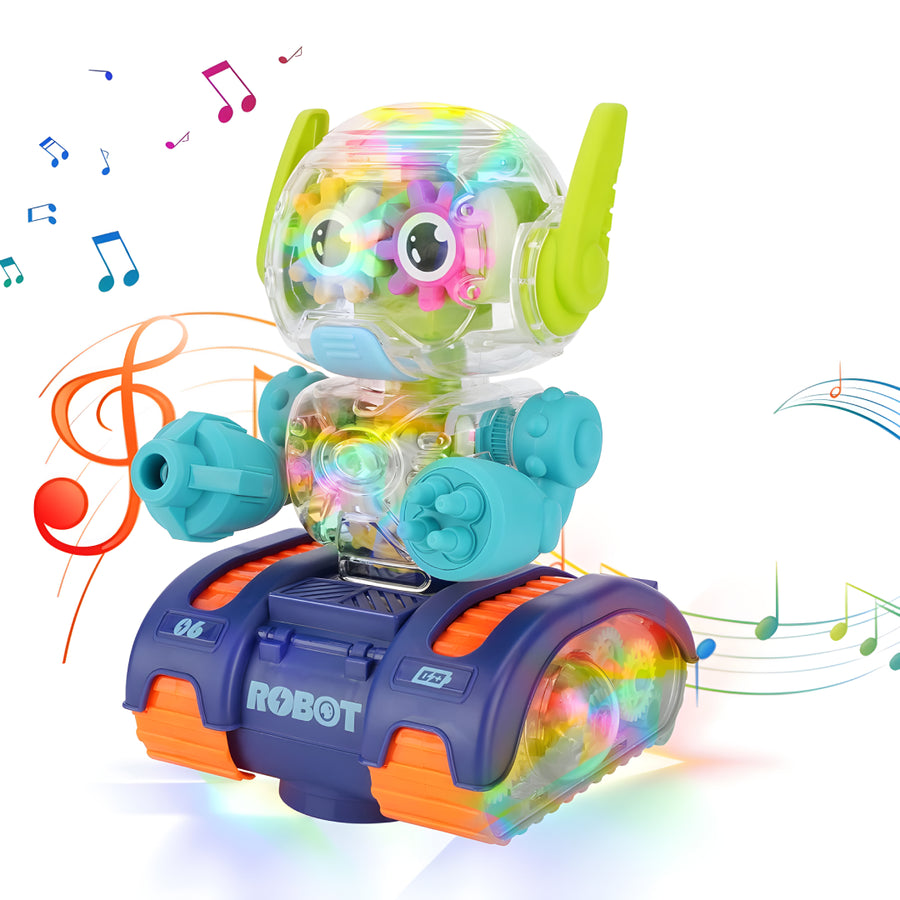 Dancing Robot Toy for Kids – 360° Rotation, Music & Flashing 3D Lights | Interactive Educational Toy for Toddlers