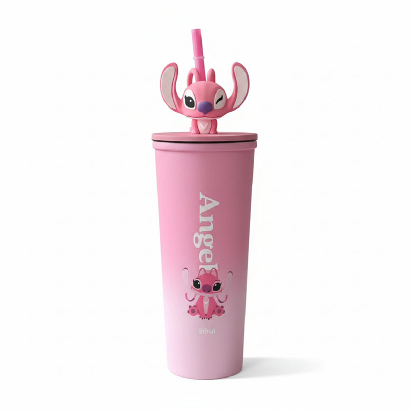 Angel & Stitch Insulated Steel Tumblers | 710ml | Cute Cartoon Design | Leak-Proof