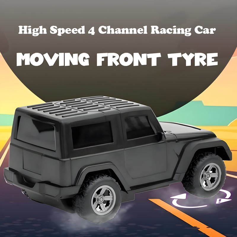 Thar-Style Rechargeable Remote Control Car for Kids – Musical RC SUV Toy with "Main Nikla Gaddi Leke" Song & USB Charger (Assorted Colors)