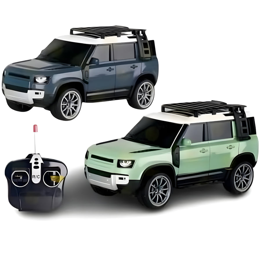 1:16 Scale High-Speed Remote Control SUV Car for Kids – Off-Road Sports Utility Vehicle with LED Lights, Multi-Directional Drive, Rechargeable Battery, and Realistic Defender Design