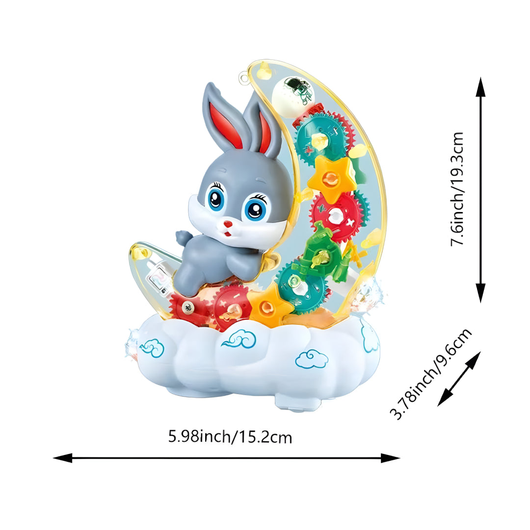 360-Degree Rotating Transparent Gear Moon Rabbit Toy – KeenBey