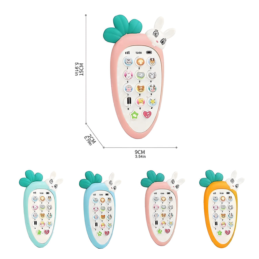 Mobile Phone Toys for Kids Smart Phone Cordless Feature Rabbit Mobile Musical Sound Toys with Smart Light Battery Operated Birthday Gifts for Kids Girls Boys