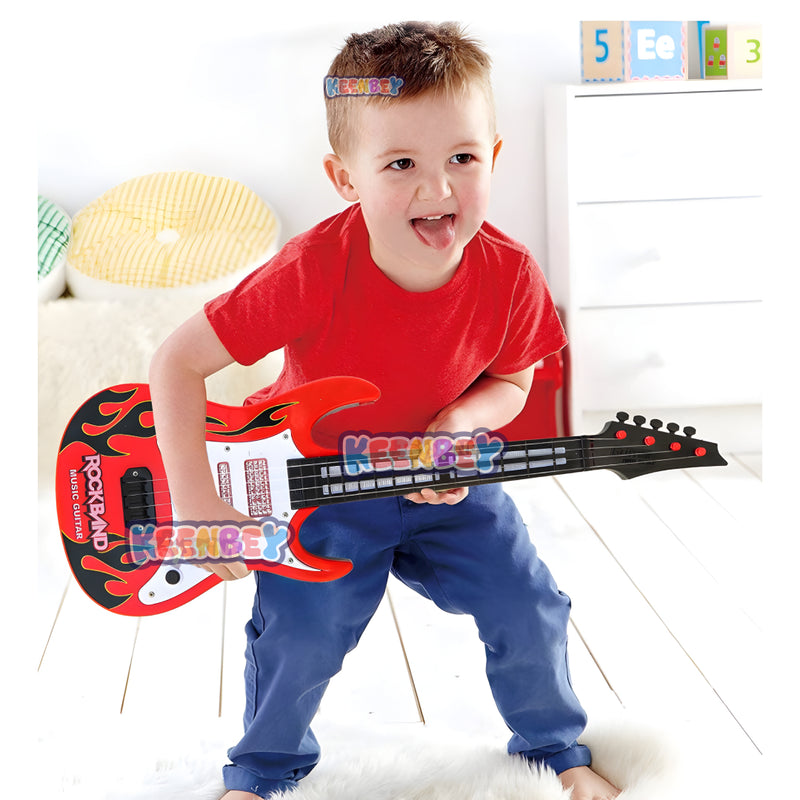 Electric Musical Toy Guitar for Kids – Rock Band Style with Lights and Sounds