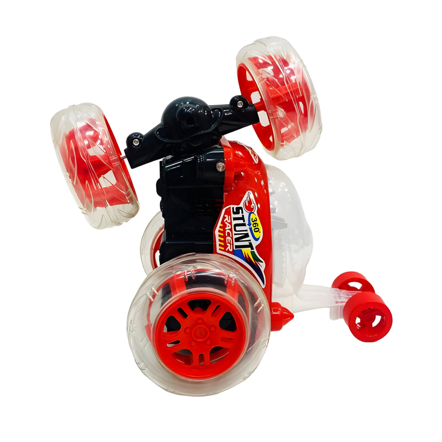 360° Rotating RC Stunt Car – Music, Lights, Robot Walk Mode & Cool Flips | Remote Control Toy for Kids