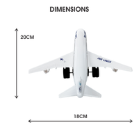Plastic Plane, Friction Powered Aeroplane, Unbreakable Big Size Airbus, Pull Along, Pull Back, Push and Go Crawling Toys for Boys and Girls
