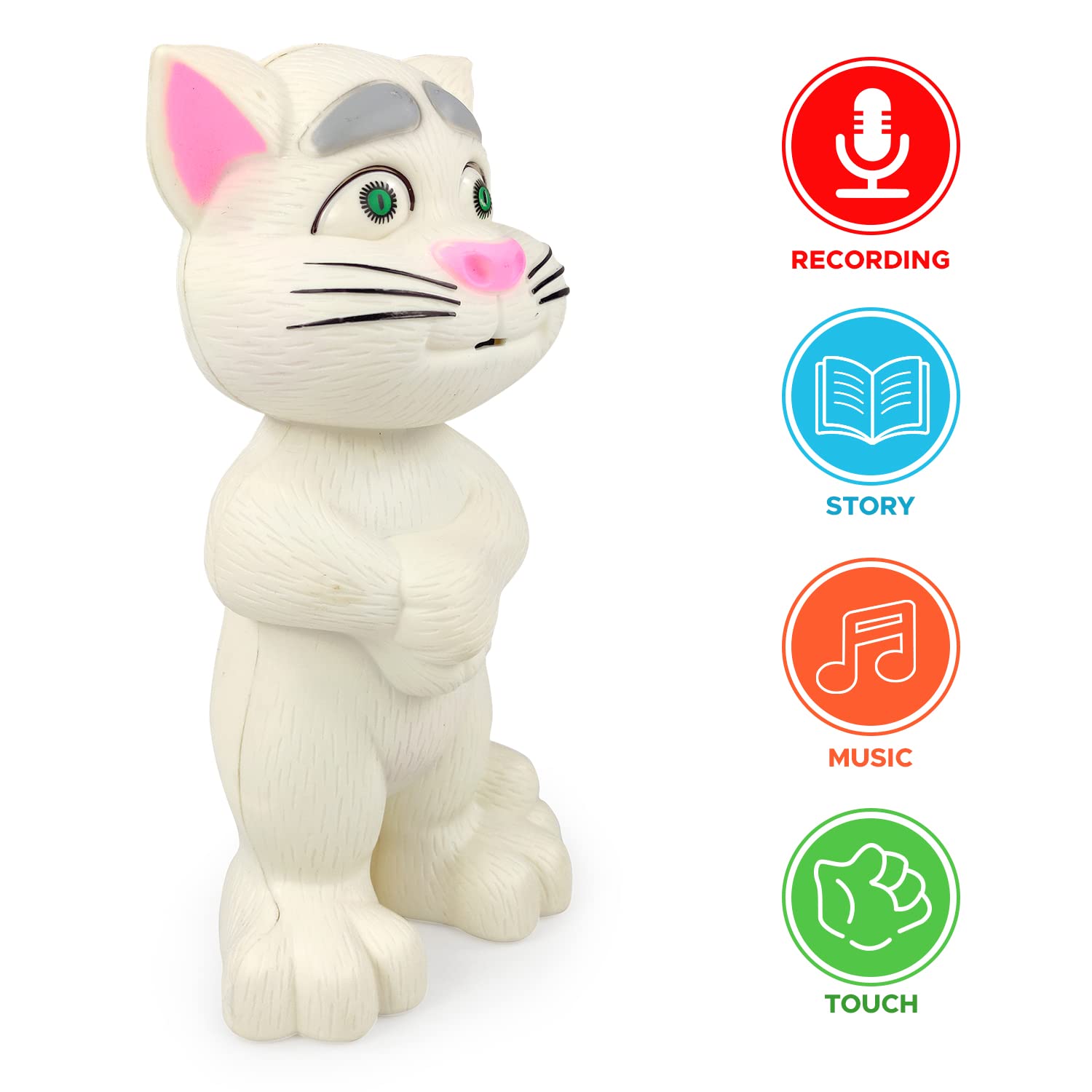 Intelligent Talking Tom Cat, Speaking Robot Cat Repeats What You Say, Touch Recording Rhymes and Songs, Musical Cat Toy for Kids