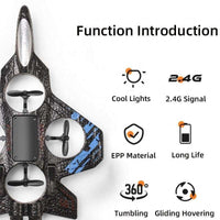 Keenbey RC Fighter Jet Plane for Kids & Adults – Remote Control Airplane with 360° Flip & LED Lights

