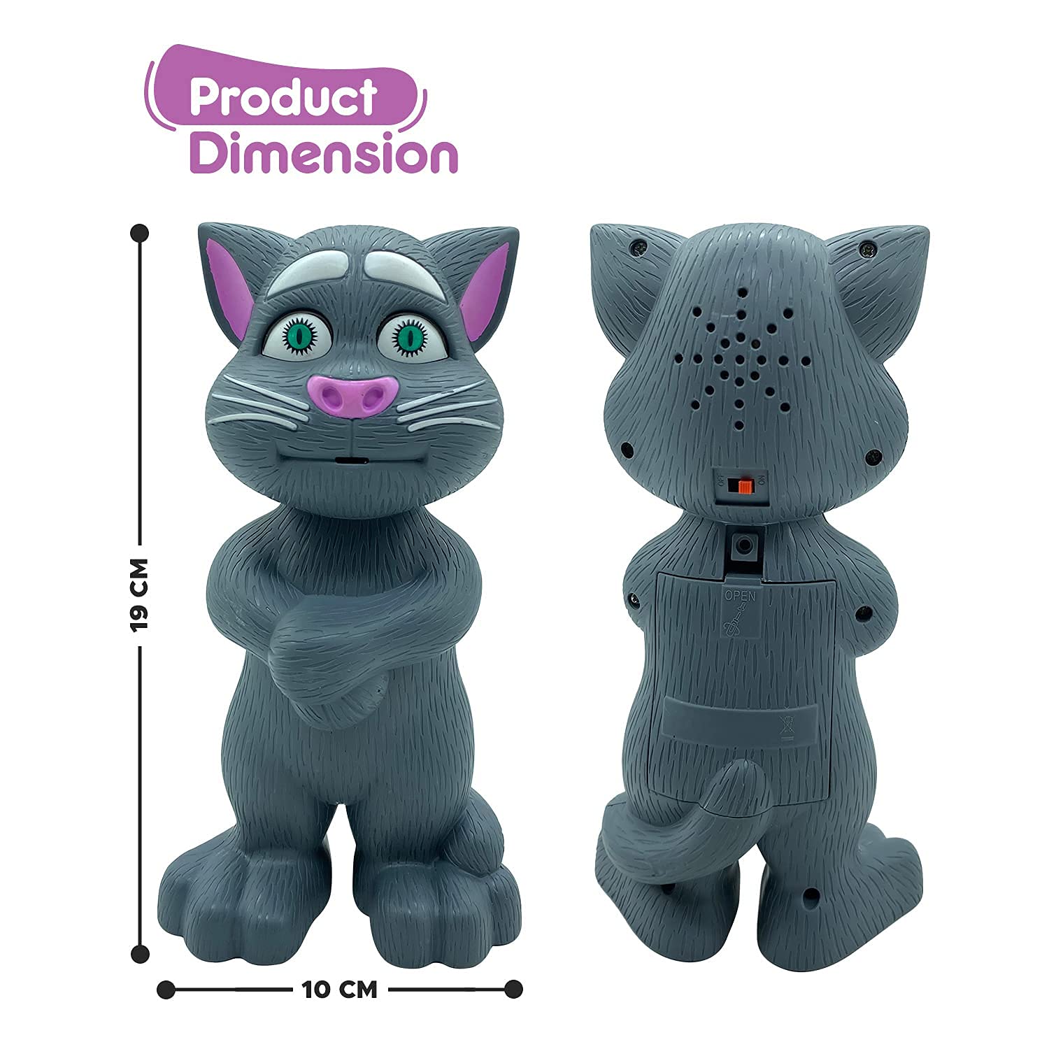 Intelligent Talking Tom Cat, Speaking Robot Cat Repeats What You Say, Touch Recording Rhymes and Songs, Musical Cat Toy for Kids