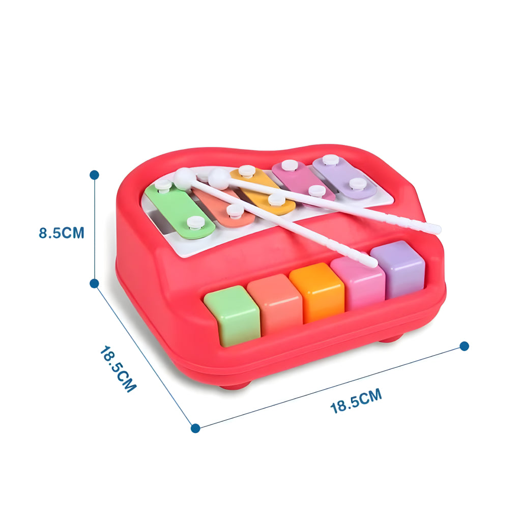 2-in-1 Xylophone &amp; Piano Musical Toy for Kids – Colorful Keys, Mallets &amp; Crisp Tones | Safe Musical Development Toy for Ages 1+