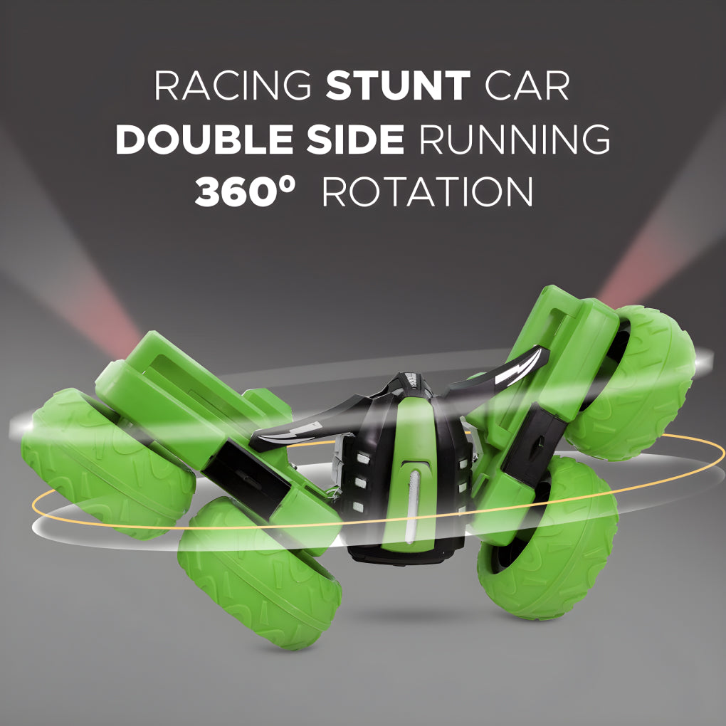 360° Car Double Sided Rotating RC Stunt Car, Remote Control Car Toy with in-Built Rechargeable Battery, USB Cable, Screw Driver & Light for Kids