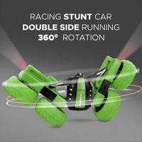 360° Car Double Sided Rotating RC Stunt Car, Remote Control Car Toy with in-Built Rechargeable Battery, USB Cable, Screw Driver & Light for Kids
