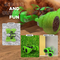 360° Car Double Sided Rotating RC Stunt Car, Remote Control Car Toy with in-Built Rechargeable Battery, USB Cable, Screw Driver & Light for Kids
