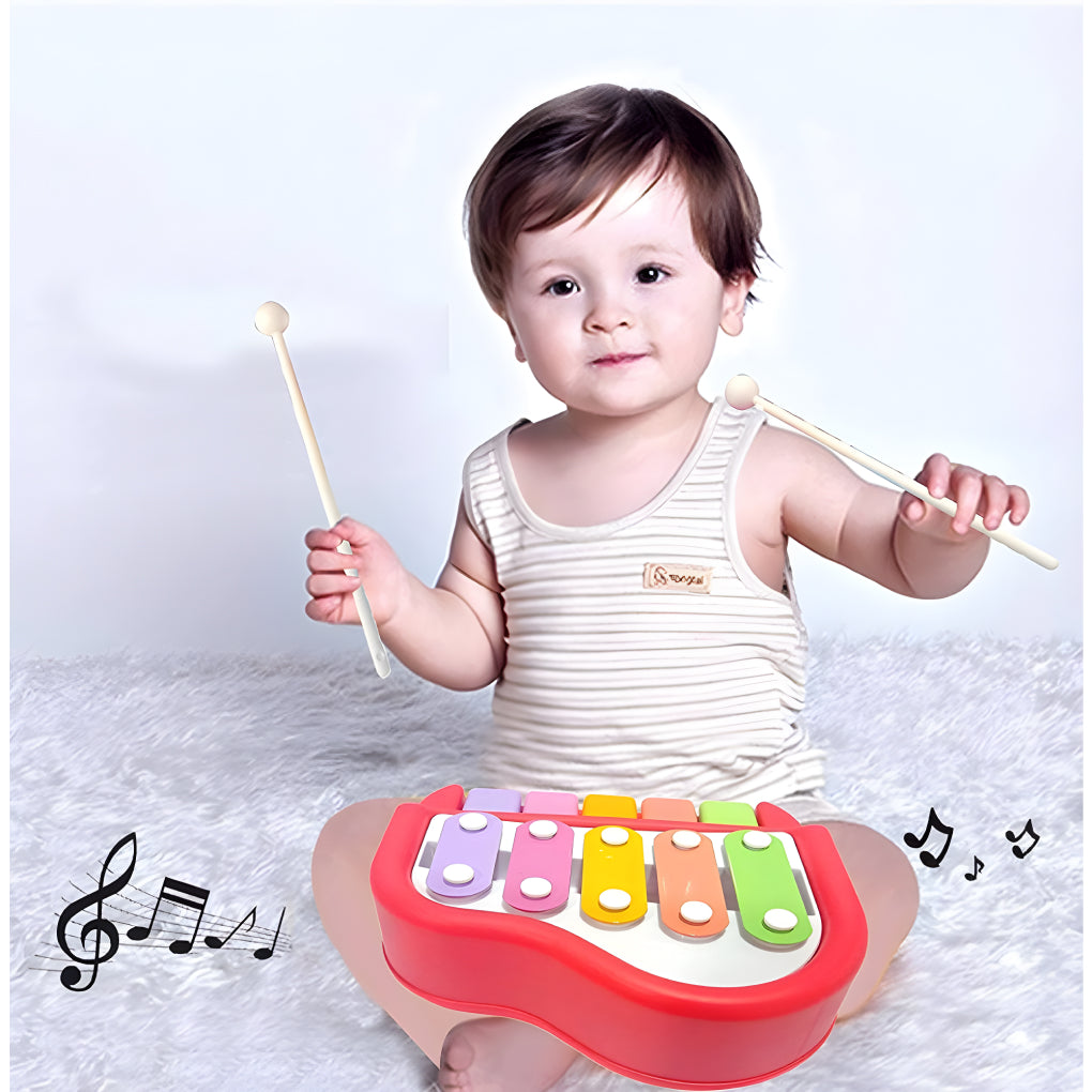 2-in-1 Xylophone &amp; Piano Musical Toy for Kids – Colorful Keys, Mallets &amp; Crisp Tones | Safe Musical Development Toy for Ages 1+