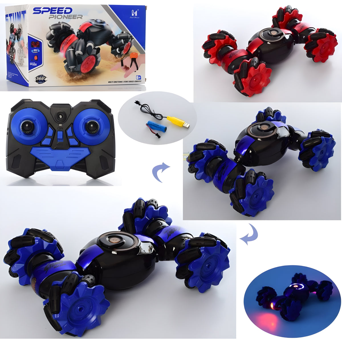 Stunt Car Twisting Drift Gesture Sensor Watch Control Toy Cars Flips with Lights Music