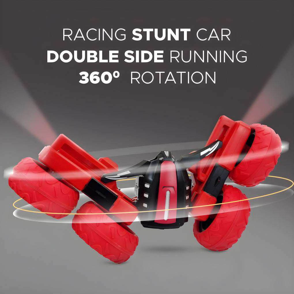 360° Car Double Sided Rotating RC Stunt Car, Remote Control Car Toy with in-Built Rechargeable Battery, USB Cable, Screw Driver & Light for Kids