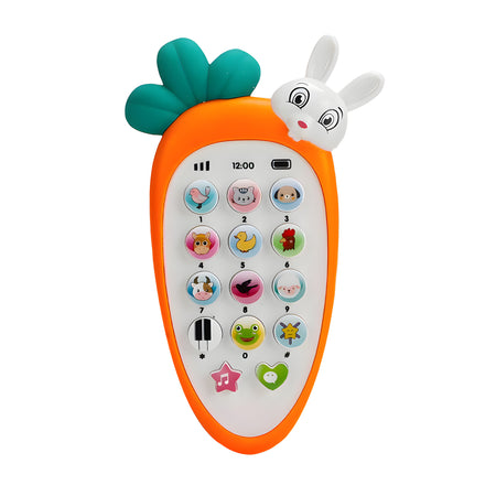 Mobile Phone Toys for Kids Smart Phone Cordless Feature Rabbit Mobile Musical Sound Toys with Smart Light Battery Operated Birthday Gifts for Kids Girls Boys
