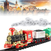 Classic Steam Train Set for Kids – Battery Operated Toy Train with Track, Smoke & Lights | Vintage Locomotive Playset (3+ Years)
