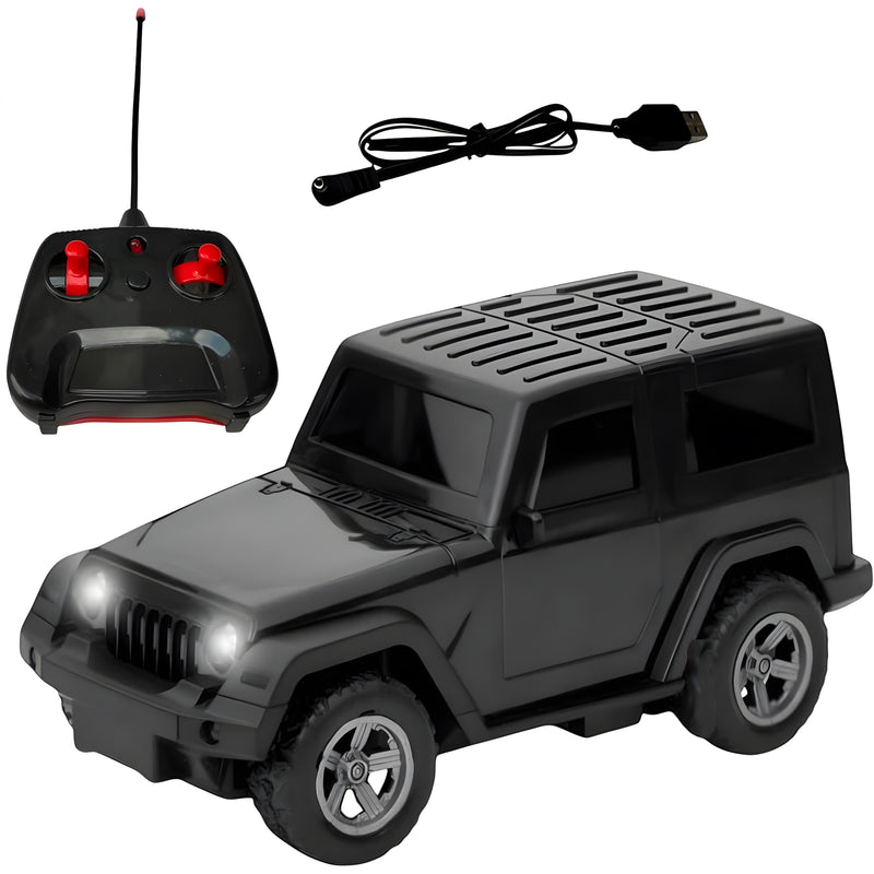 Thar-Style Rechargeable Remote Control Car for Kids – Musical RC SUV Toy with "Main Nikla Gaddi Leke" Song & USB Charger (Assorted Colors)