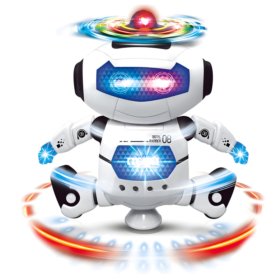 Dancing Robot Toy for Kids – 360° Rotation, 3D Flashing Lights, Music & Interactive Movement | Safe & Educational Fun for Toddlers