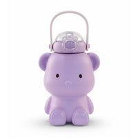 Bear Shape Kids Sipper with Straw & Strap | Double Wall Insulated Stainless Steel | 450ml
