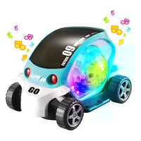 09 Future Musical &amp; Flashing Light Stunt Car Toy – 360° Rotating Action, Lights and Music
