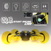 360° Car Double Sided Rotating RC Stunt Car, Remote Control Car Toy with in-Built Rechargeable Battery, USB Cable, Screw Driver & Light for Kids
