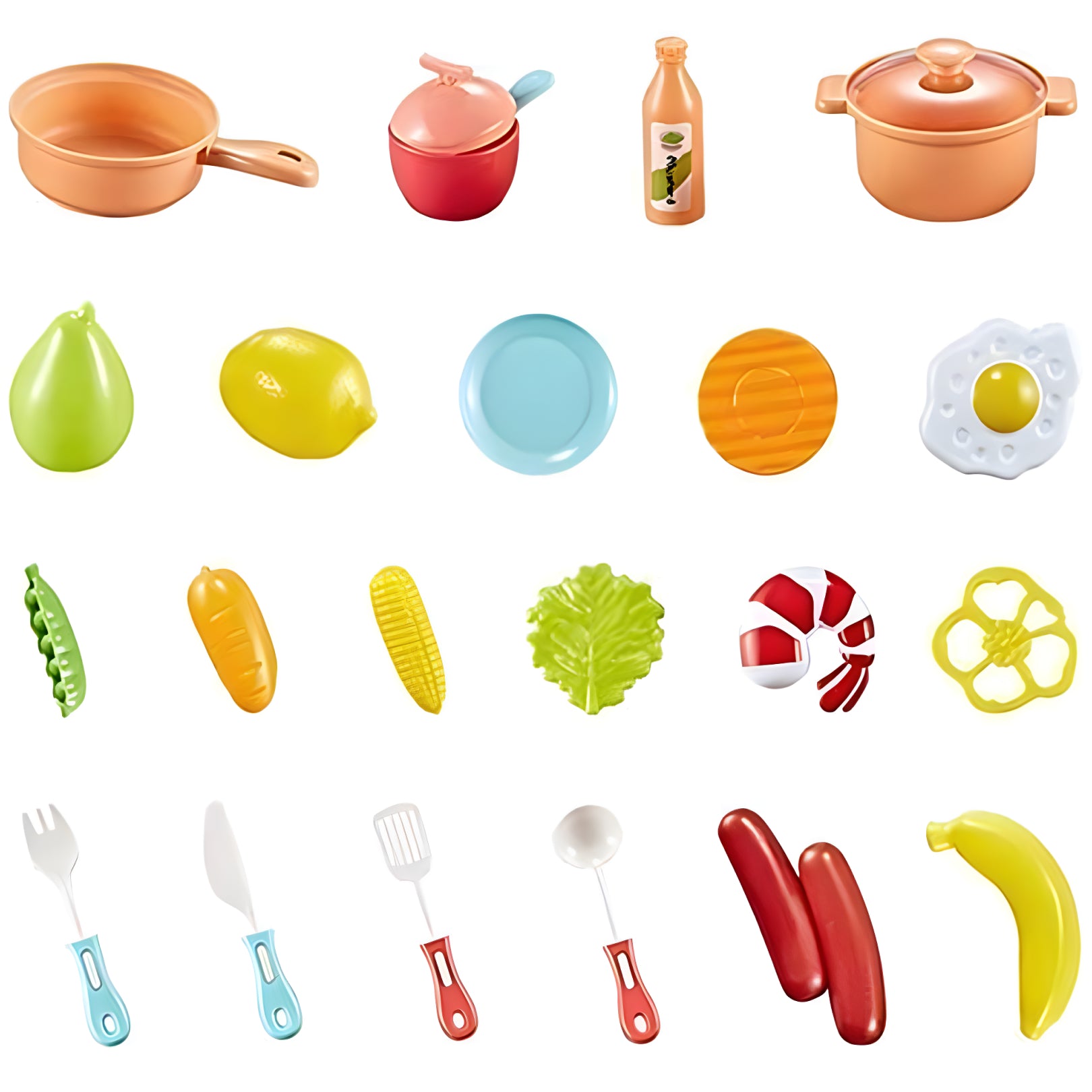 Kitchen Playset with Sound & Light – 26-Piece Mini Kitchen Set with Pretend Food, Chef Role Play & Accessories for Toddlers