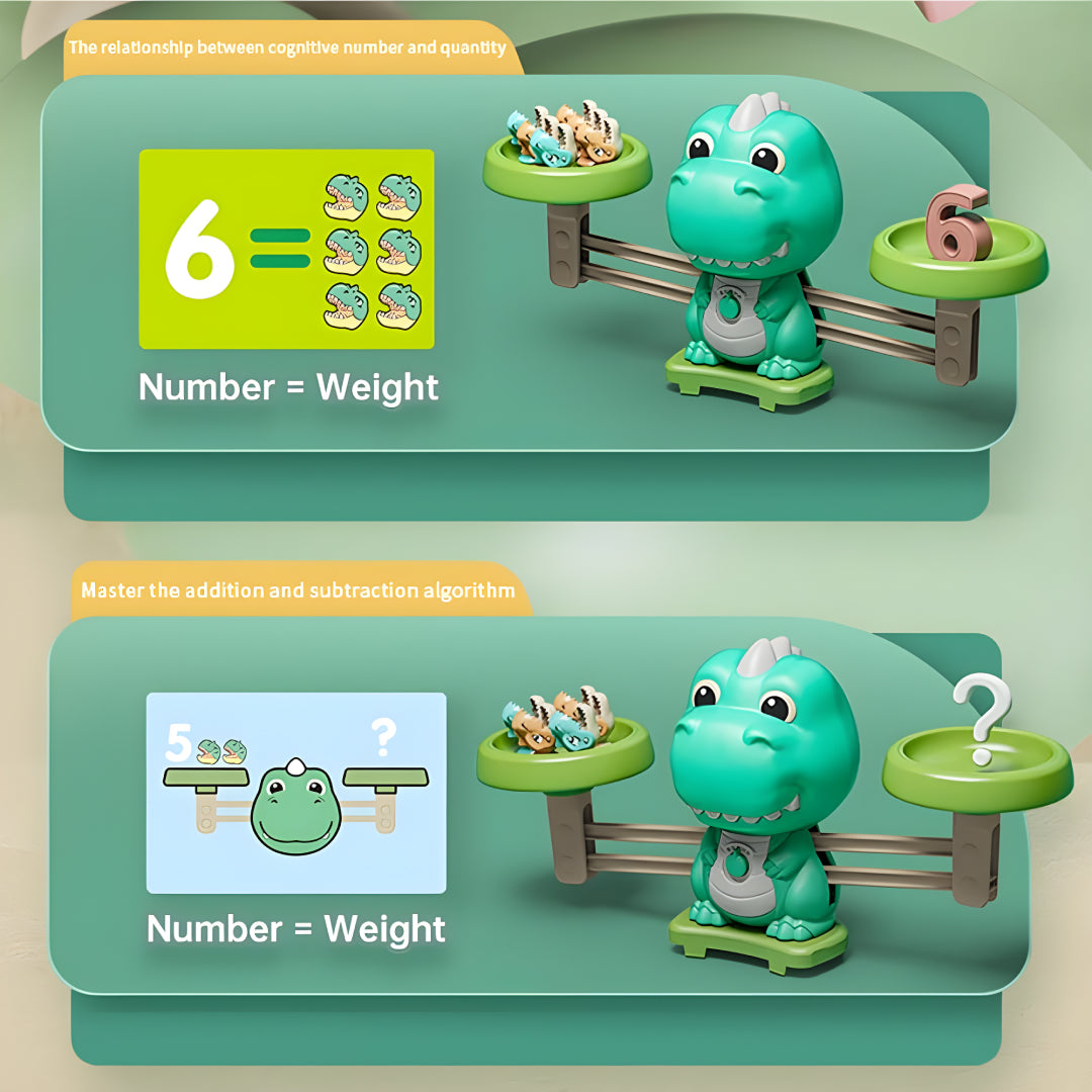 Dinosaur Fishing & Balance Scale Toy Set – 2-in-1 Educational Math & Motor Skills Game for Kids (42 Pieces)