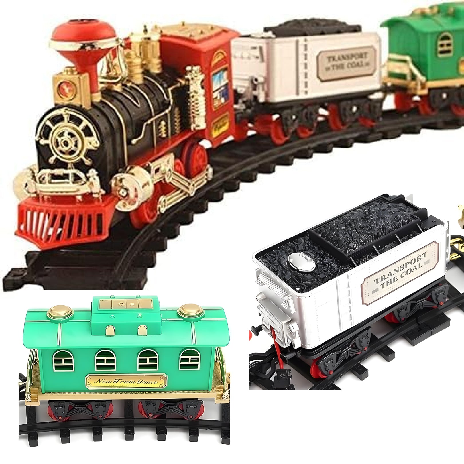 Classic Steam Train Set for Kids – Battery Operated Toy Train with Track, Smoke & Lights | Vintage Locomotive Playset (3+ Years)