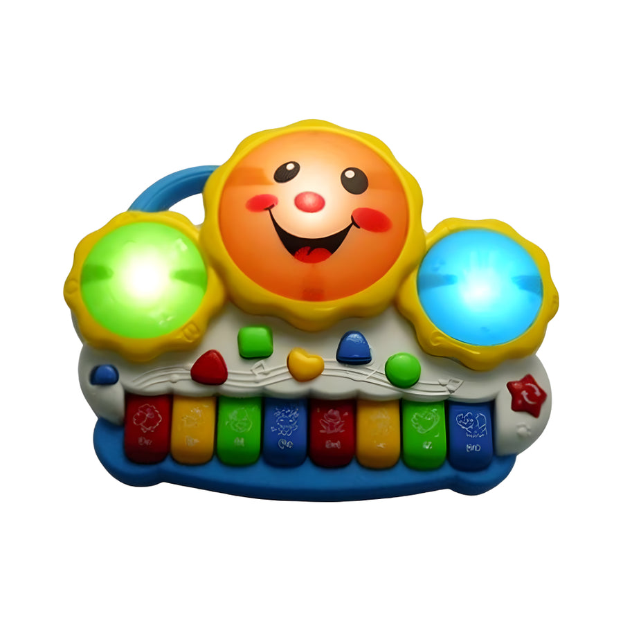 Drum Keyboard Musical Piano Toy for Kids – With Flashing Lights, Animal Sounds &amp; Educational Songs