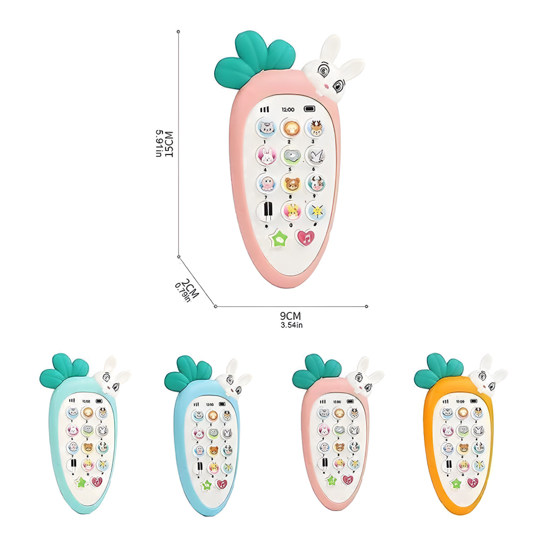 Mobile Phone Toys for Kids Smart Phone Cordless Feature Rabbit Mobile Musical Sound Toys with Smart Light Battery Operated Birthday Gifts for Kids Girls Boys