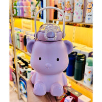 Bear Shape Kids Sipper with Straw & Strap | Double Wall Insulated Stainless Steel | 450ml
