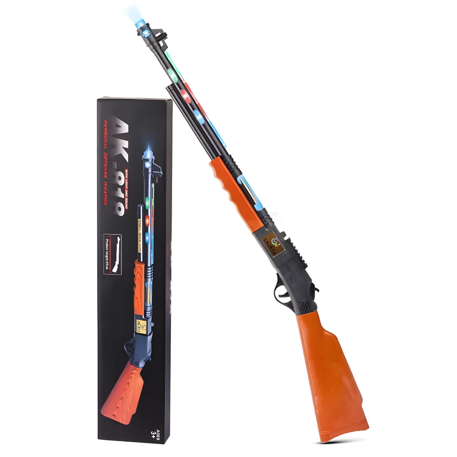 AK-818 Machine Gun Toy for Kids – With LED Lights, Music, Realistic Vibration &amp; Detachable Strap