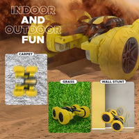 360° Car Double Sided Rotating RC Stunt Car, Remote Control Car Toy with in-Built Rechargeable Battery, USB Cable, Screw Driver & Light for Kids
