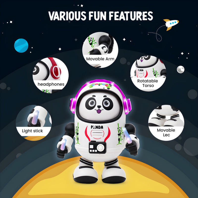 Musical Dancing Space Duck & Panda Toy with Lights – Fun Interactive Gift for Toddlers & Kids