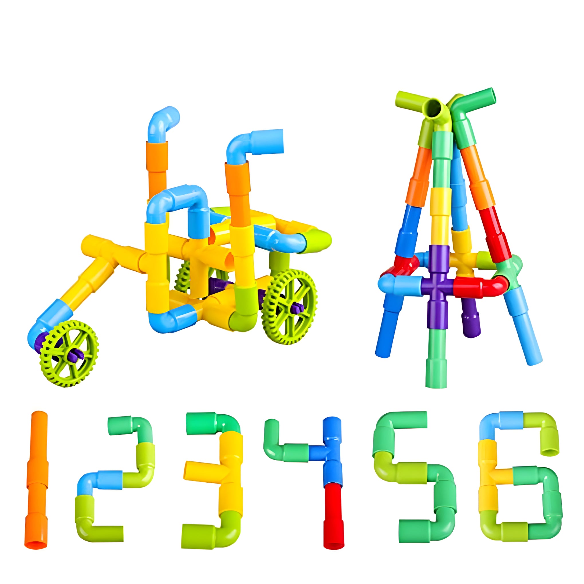 75-Piece Smart Plastic Building Blocks – Large Pipe-Shaped STEM Construction Toy for Kids | Educational & Creative Play for Boys & Girls