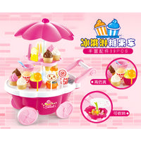 Sweet Cart Ice Cream Trolley Toy for Kids – 39 Accessories with Lights & Sound | Pretend Play Dessert Market Set
