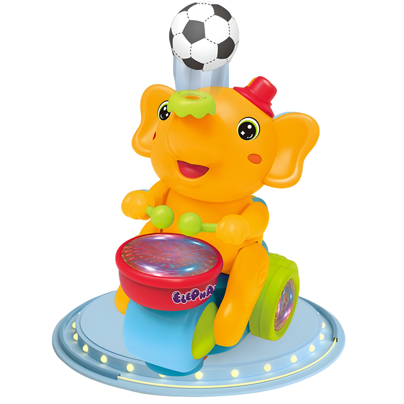 Elephant Musician Toy with Floating Ball & Light-Up Drum | Plays Music & Elephant Sounds | Fun Interactive Toy for Kids & Toddlers