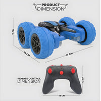 360° Car Double Sided Rotating RC Stunt Car, Remote Control Car Toy with in-Built Rechargeable Battery, USB Cable, Screw Driver & Light for Kids
