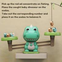 Dinosaur Fishing & Balance Scale Toy Set – 2-in-1 Educational Math & Motor Skills Game for Kids (42 Pieces)

