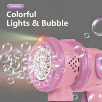 Automatic Bubble Gun for Kids – Leak-Proof Space Bubble Blower with LED Lights | Fun Bubble Maker Toy for Boys & Girls
