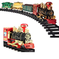 Classic Steam Train Set for Kids – Battery Operated Toy Train with Track, Smoke & Lights | Vintage Locomotive Playset (3+ Years)
