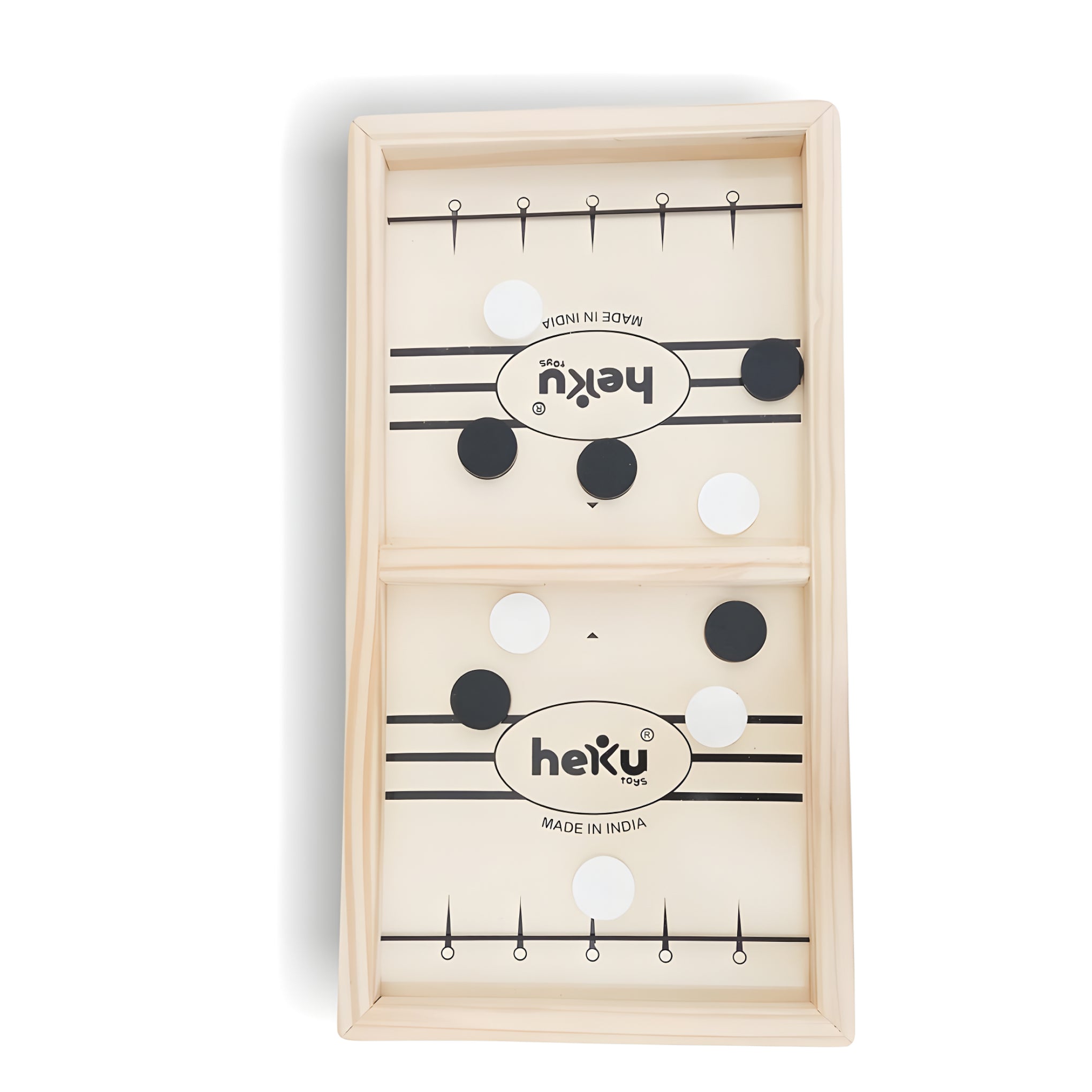 3-in-1 Wooden Board Game Set – Fast Sling Puck, Ludo & Snakes and Ladders with Coins & Dice for Kids and Family Fun