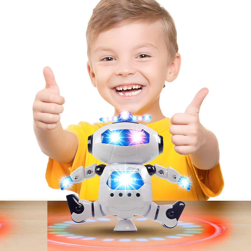 360 Degree Moving Dancing Robot with 3D Flashing Lights and Musical Sounds, Fun Real Moving Action Toy for Toddlers, Real Moving Action Toy for Kids