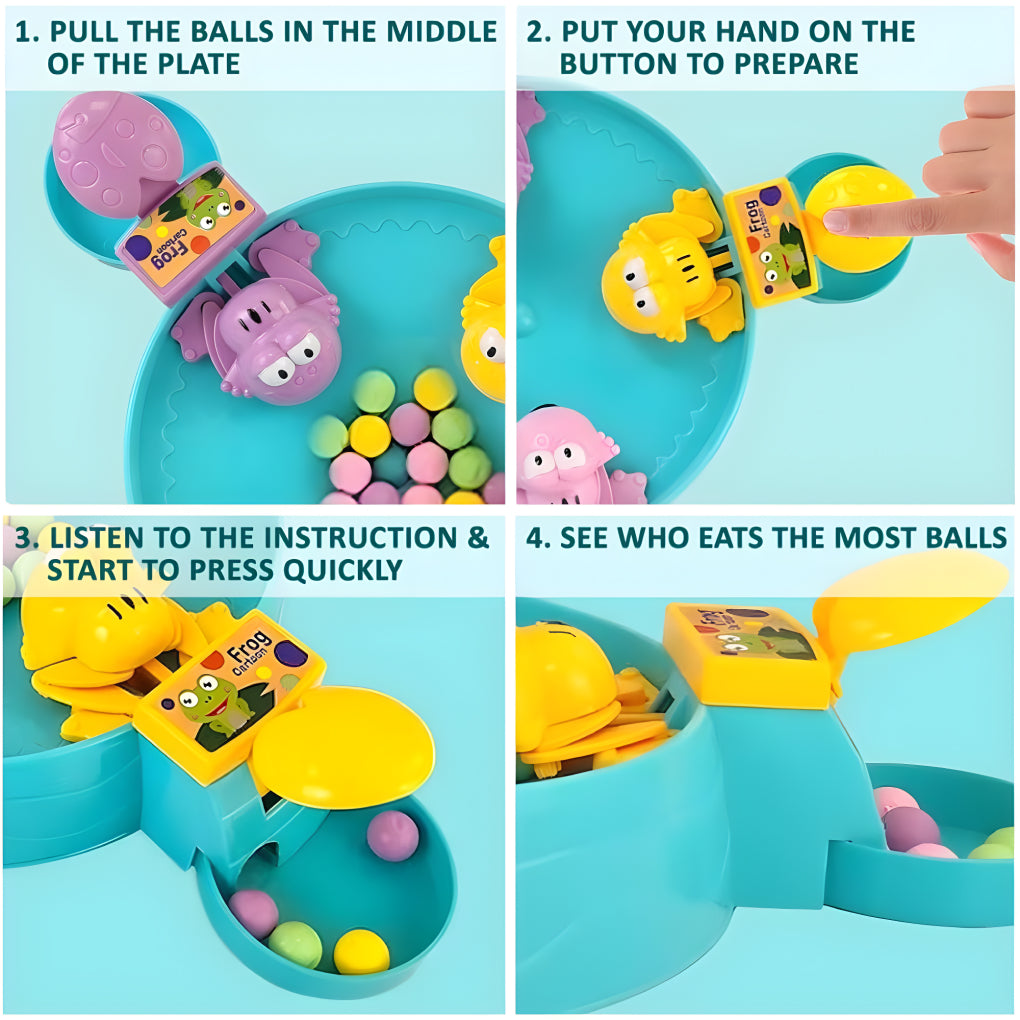 Frog Eat Beans 4 Players Game | Indoor Hungry Frog Eating Beans Games, Interactive Game Toy, Multiplayer Board Games for Kids & Family Board Games