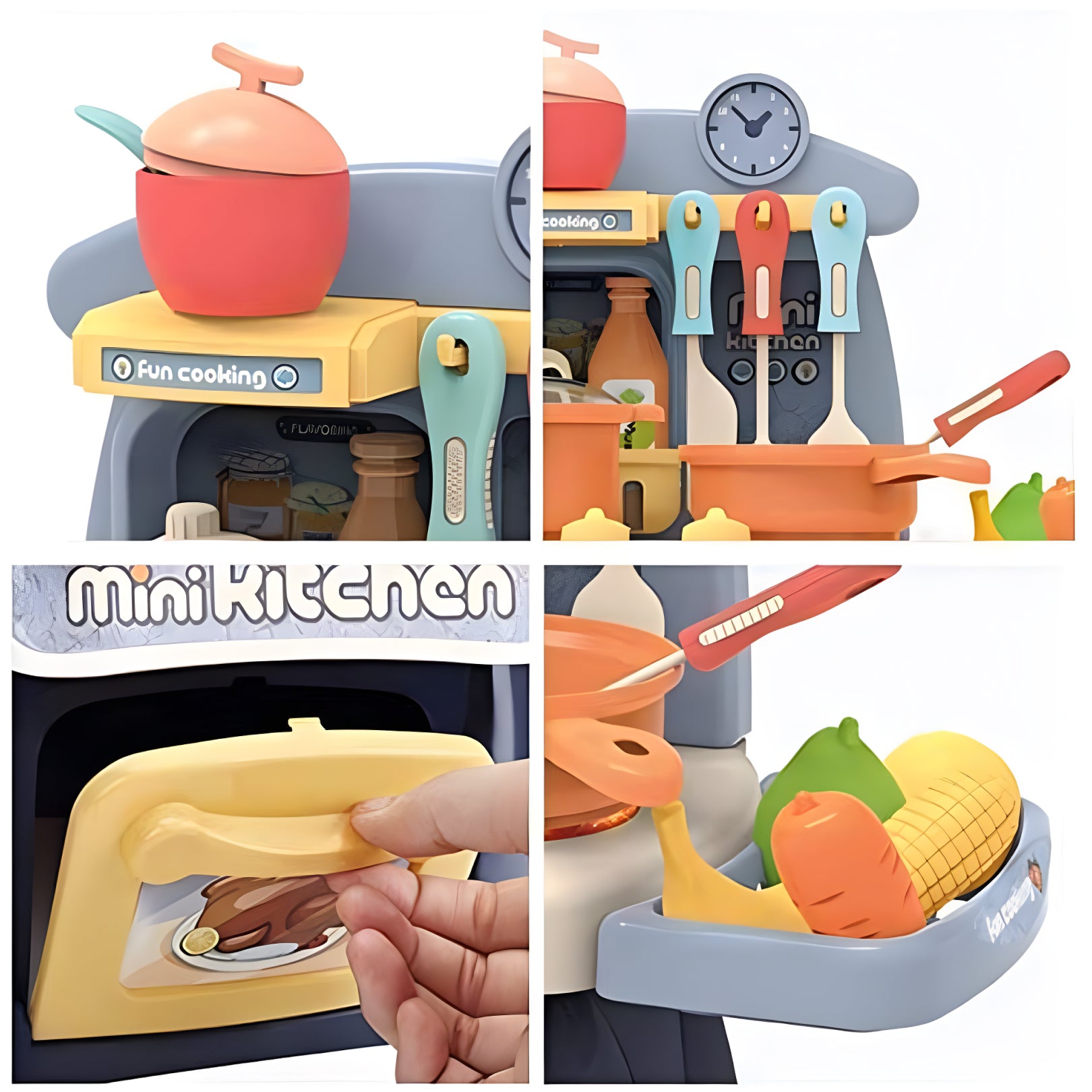 Kitchen Playset with Sound & Light – 26-Piece Mini Kitchen Set with Pretend Food, Chef Role Play & Accessories for Toddlers