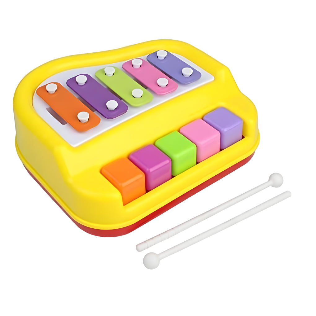 2-in-1 Xylophone &amp; Piano Musical Toy for Kids – Colorful Keys, Mallets &amp; Crisp Tones | Safe Musical Development Toy for Ages 1+