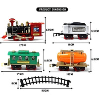 Classic Steam Train Set for Kids – Battery Operated Toy Train with Track, Smoke & Lights | Vintage Locomotive Playset (3+ Years)
